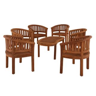 Crummock Teak Coffee Table With 6 Crummock Chairs