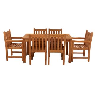 Marbrook Teak Table With 4 Grisdale Side Chairs & 2 Grisdale Carver Chairs 150cm x 90cm