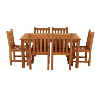 Marbrook Teak Table With 6 Grisdale Side Chairs 150cm x 90cm