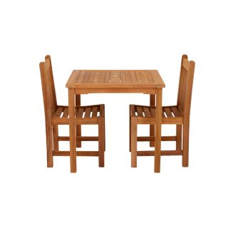Marbrook Teak Table With 2 Grisdale Side Chairs 80cm x 80cm