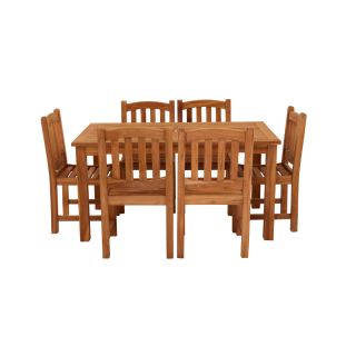 Marbrook Teak Table With 6 Malvern Side Chairs 150cm x 90cm