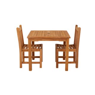Marbrook Teak Table With 2 Grisdale Side Chairs 90cm x 90cm