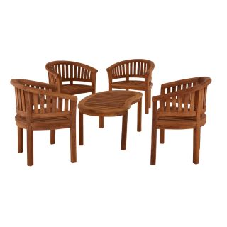 Crummock Teak Coffee Table With 4 Crummock Chairs